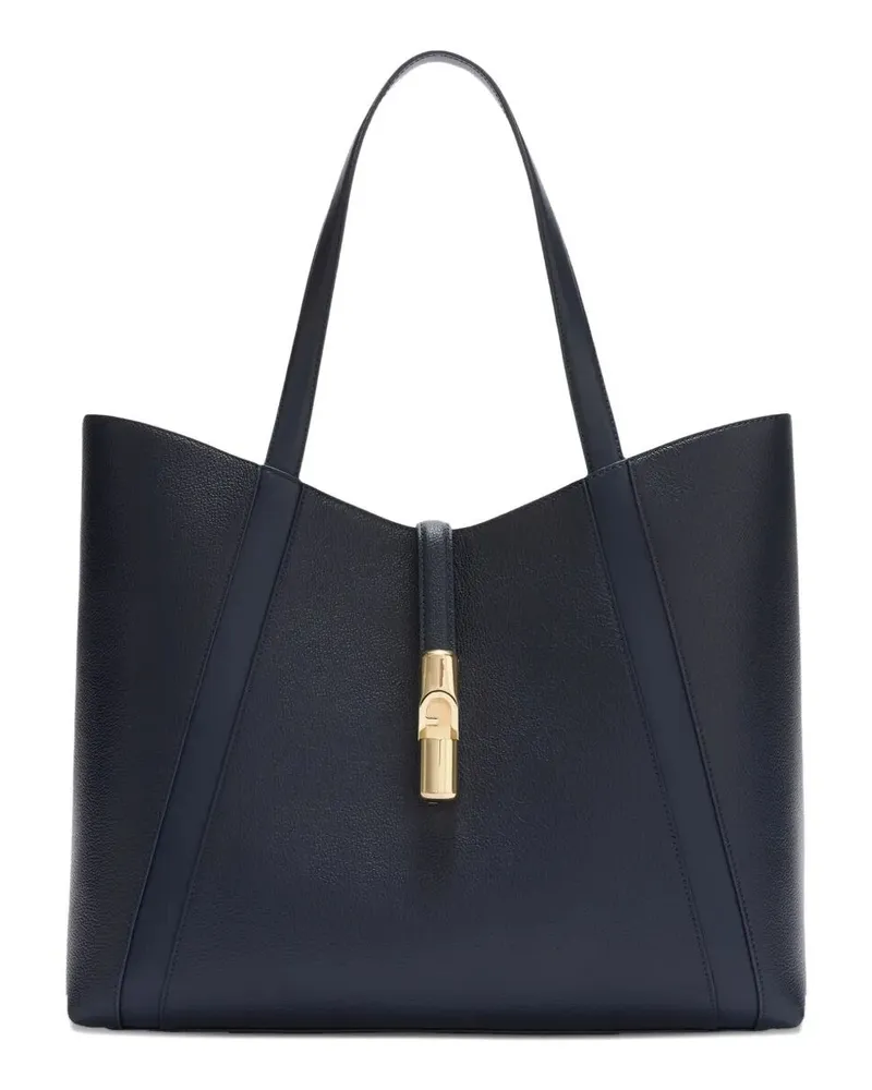 Furla Furla Goccia' Night Calf Leather Large Tote Bag Blue