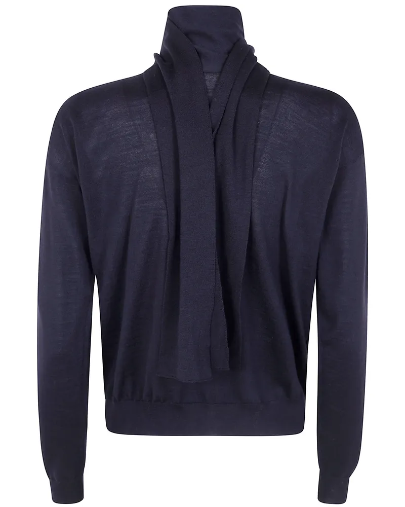 Nuur Sweater V Neck "Scarf V Neck Sweater Black