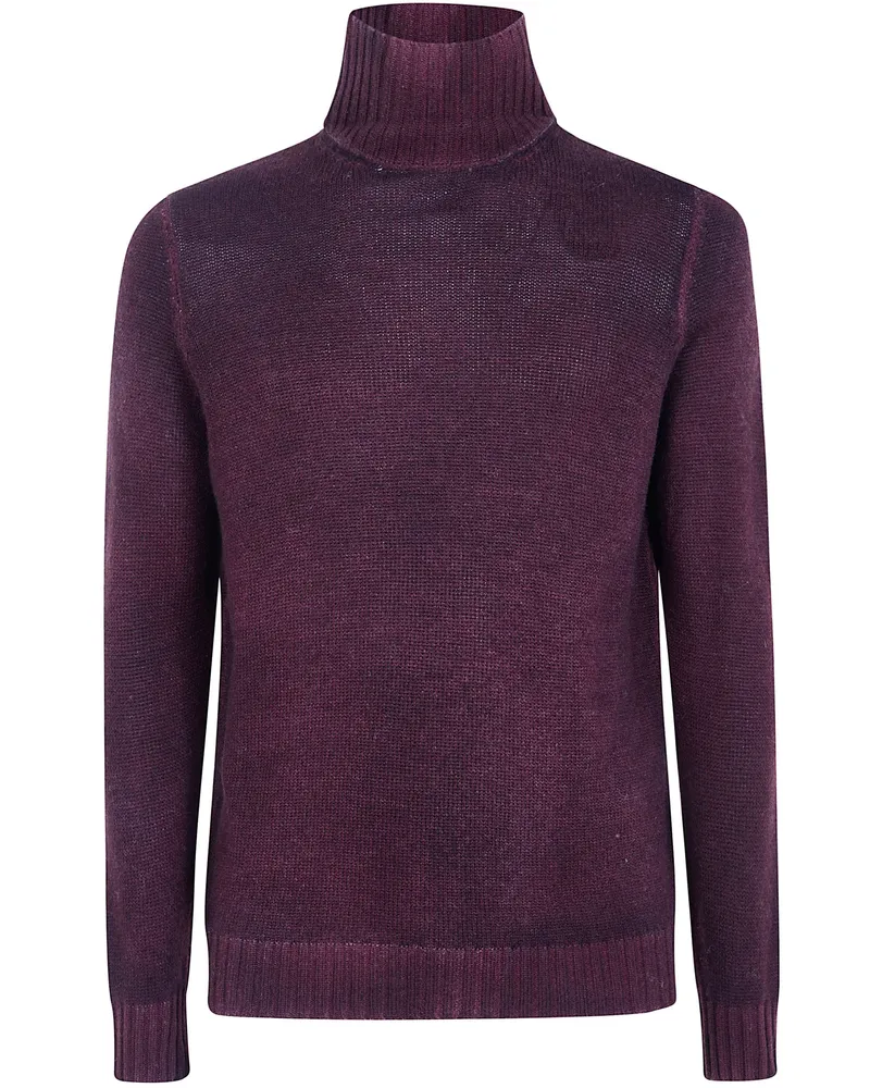 Avant Toi Sweater High Neck "Hand Painted Cashmere And Wool Red