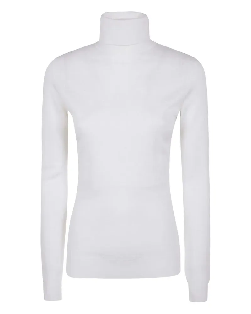 Elisabetta Franchi Turtleneck Sweater With Logo White
