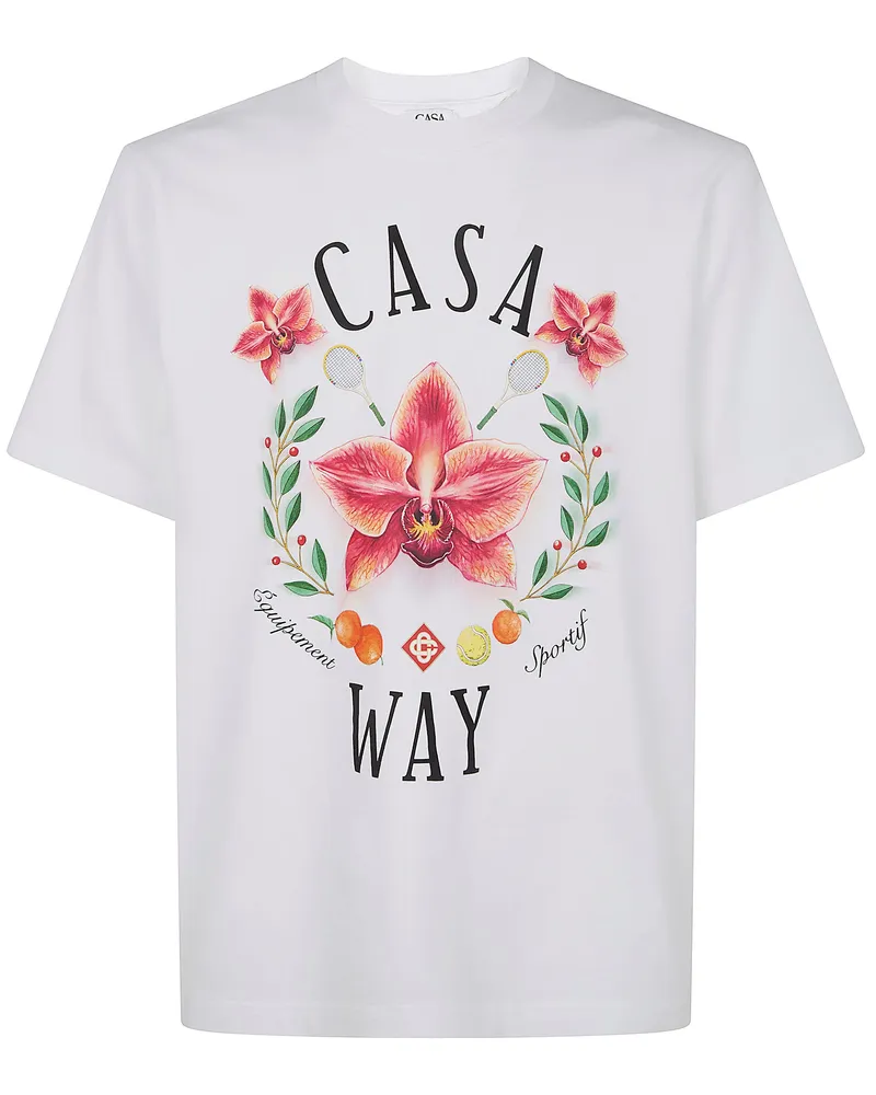 Casablanca Paris Casa Way Orchid Print" Classic T-Shirt White
