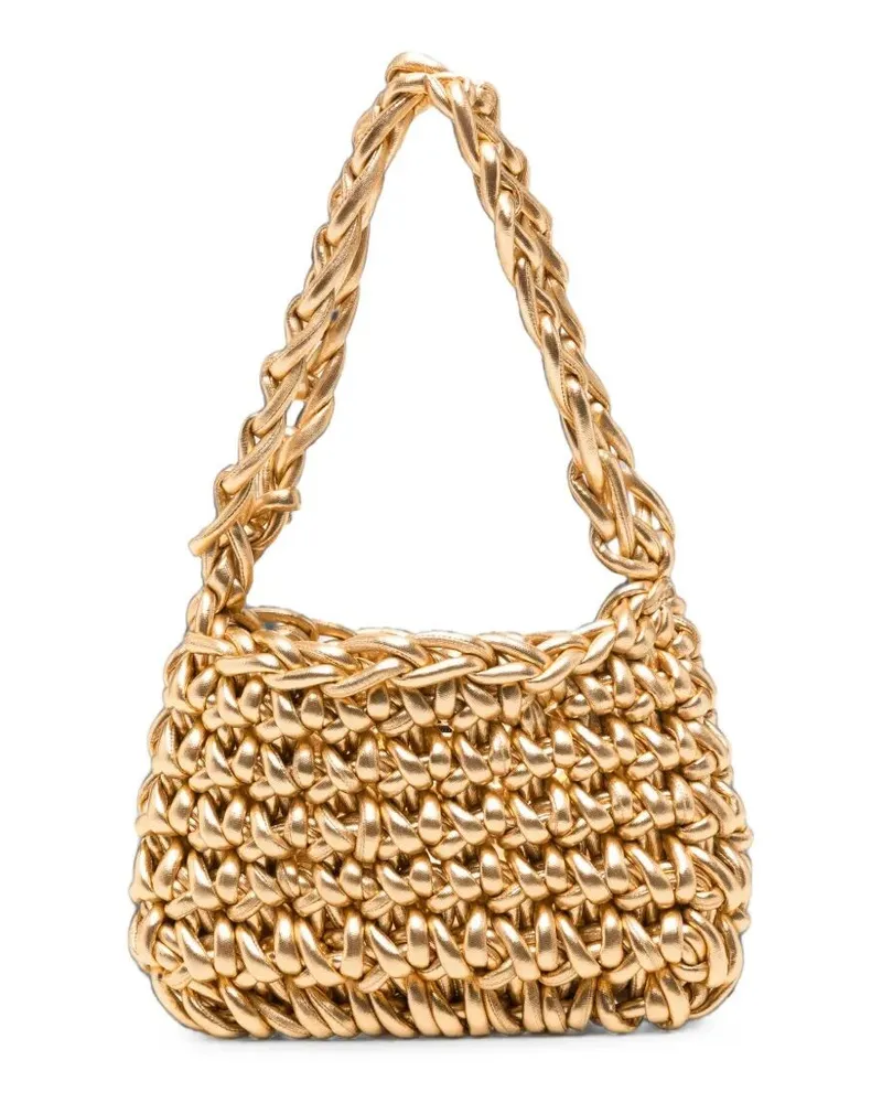 Maria Calderara Pouch Bag Glossy Gold Metallic
