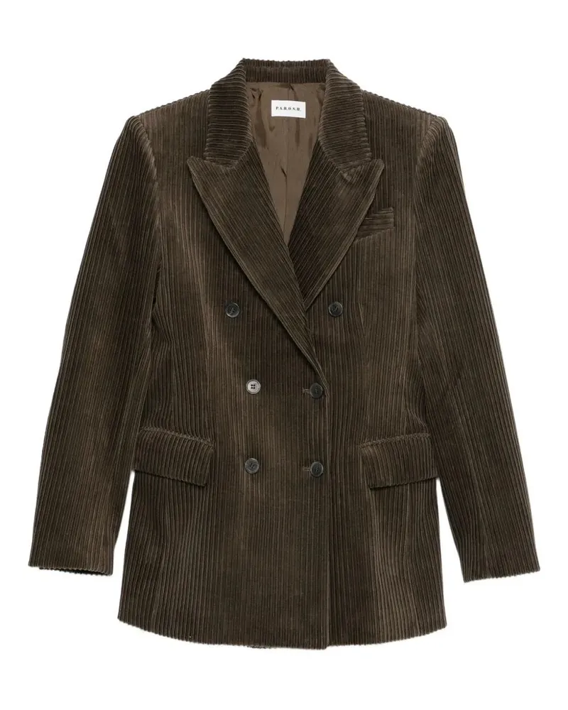 P.A.R.O.S.H. P. A.R. O H. Double Breasted Courduroy Jacket Beige
