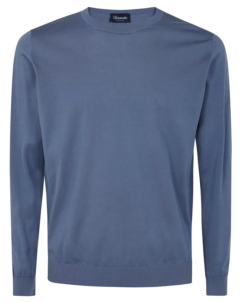Drumohr  Long Sleeves Round Neck Sweater Blue