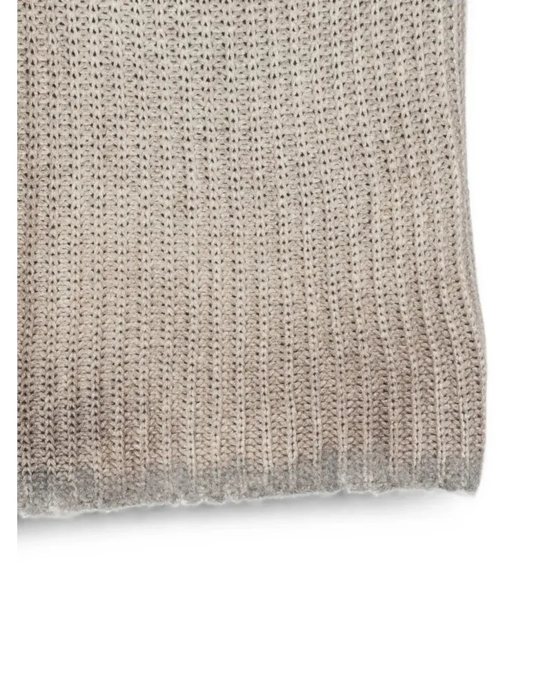 Avant Toi Scarf Hand Painted Destroyed Effect Neck-Warmer Brown