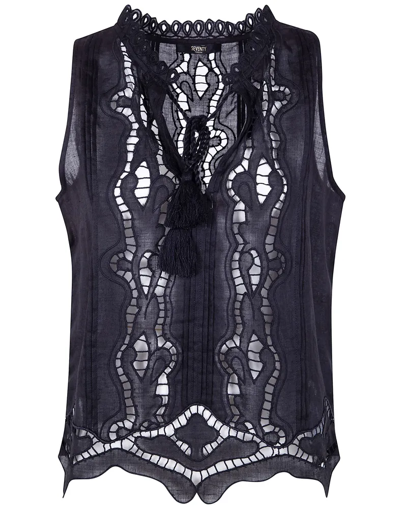 Seventy Raime Embroidered Top Black