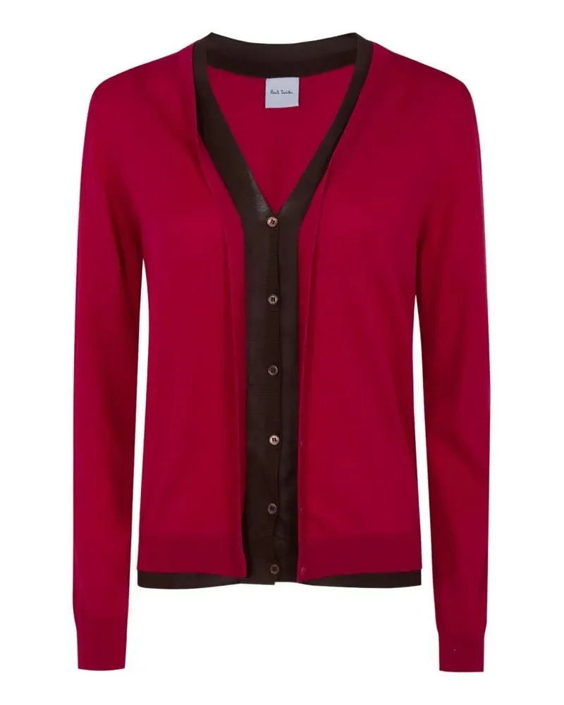 Paul Smith V Neck Cardigan Red