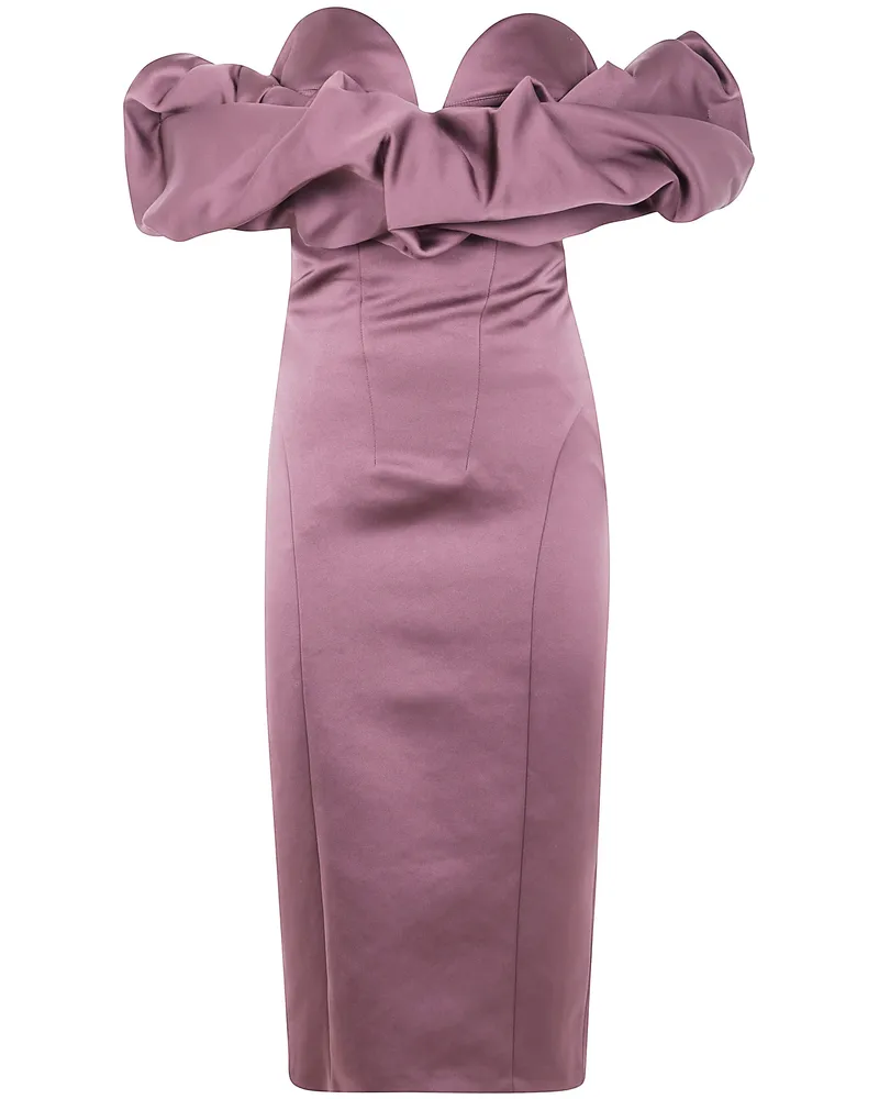 Elisabetta Franchi Satin Dress Strapples Pink