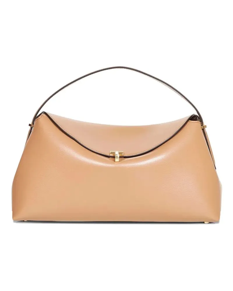 Totême T-Lock Leather" Top Handle Bag Brown