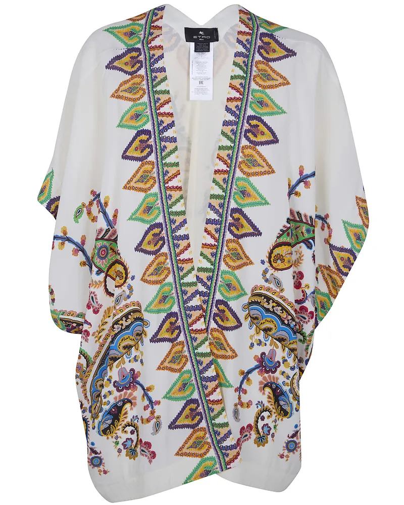 Etro Printed Kimono Jacket White