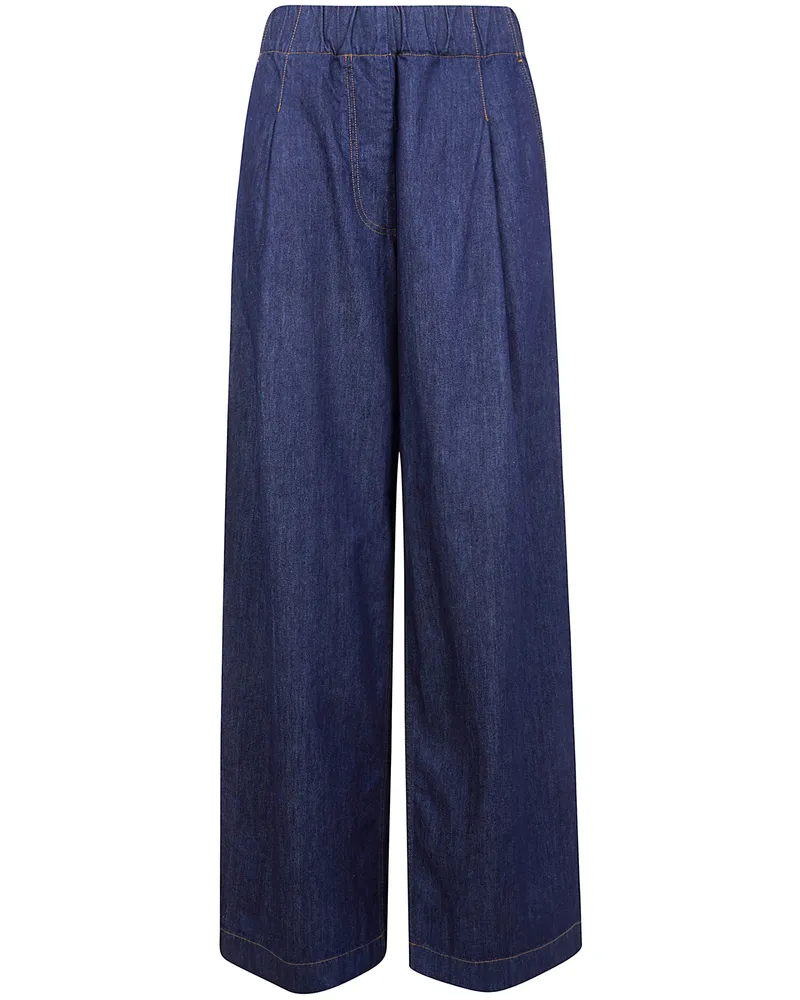 Dries van Noten Pila" Denim Cropped Trousers Blue