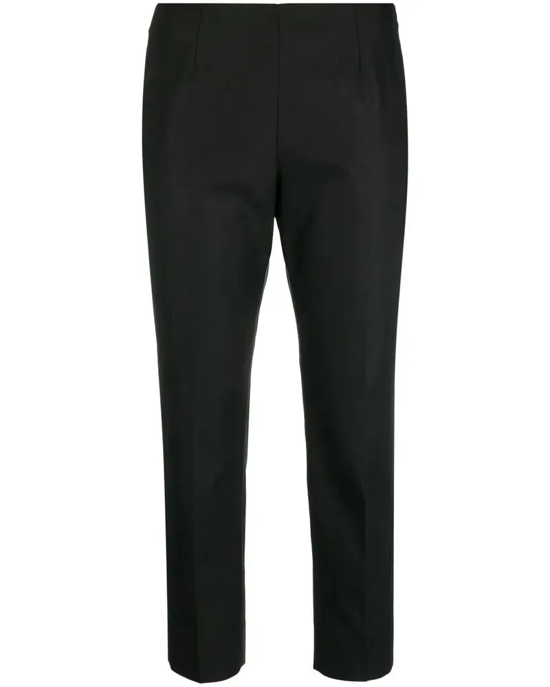 Peserico Compact Canvas Cotton Viscose Stretch Trousers Black