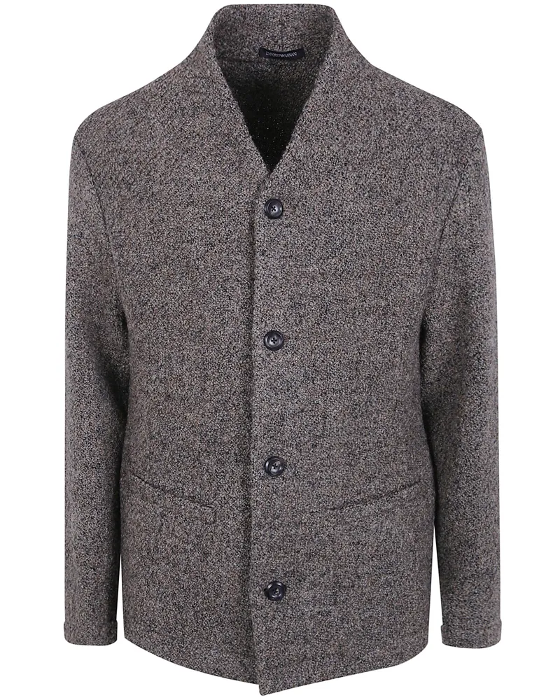 Emporio Armani Single Breasted Blazer Shaw Neck Brown