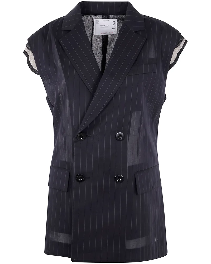 Sacai High Twist Voile Vest Black