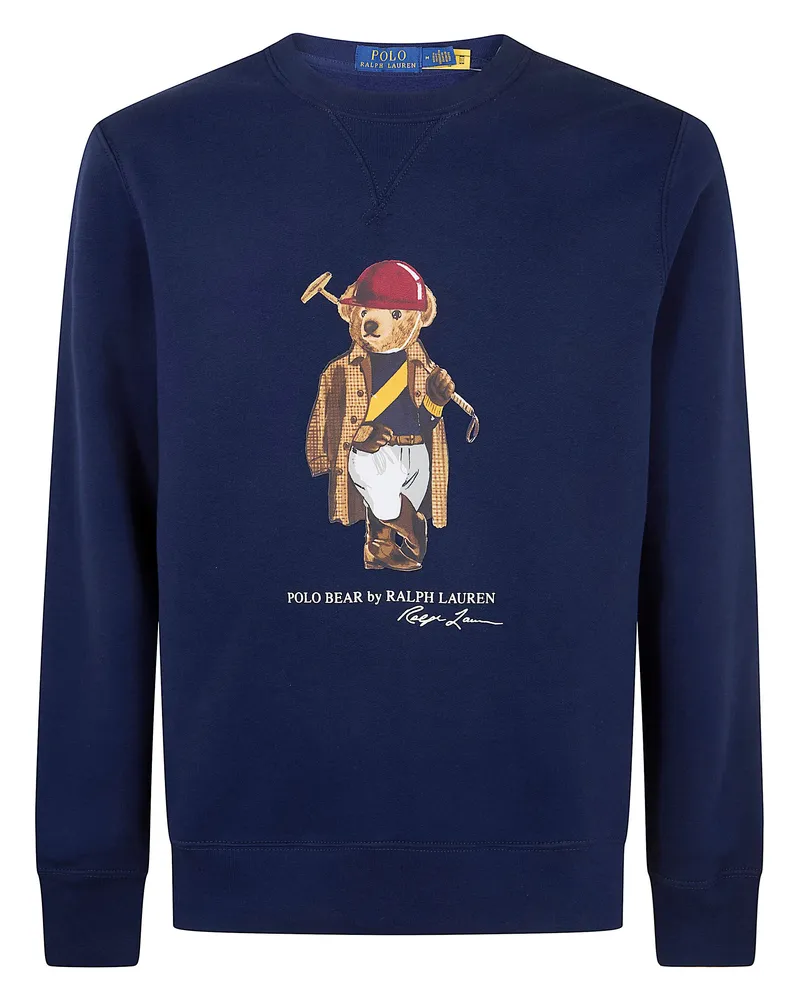 Ralph Lauren Round Neck Classic "Society Bear" Sweatshirt Blue