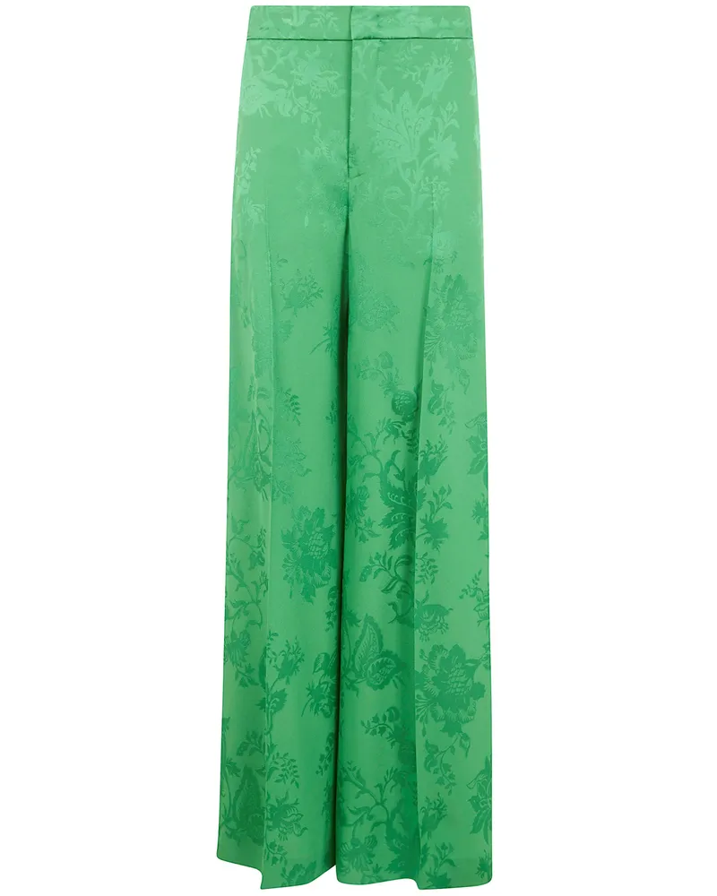Etro Flared High Waisted Trousers Green