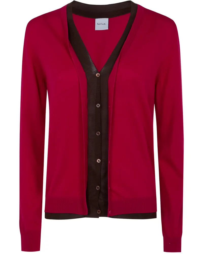 Paul Smith V Neck Cardigan Red