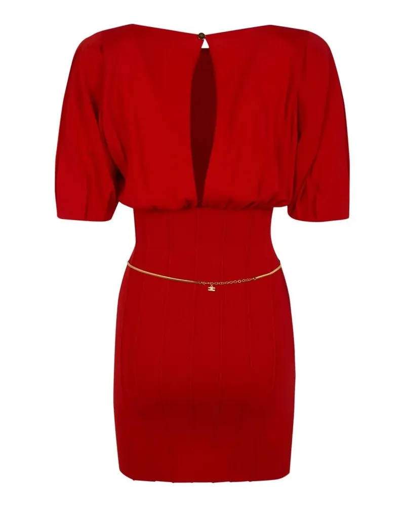 Elisabetta Franchi Mini Knit Dress Red