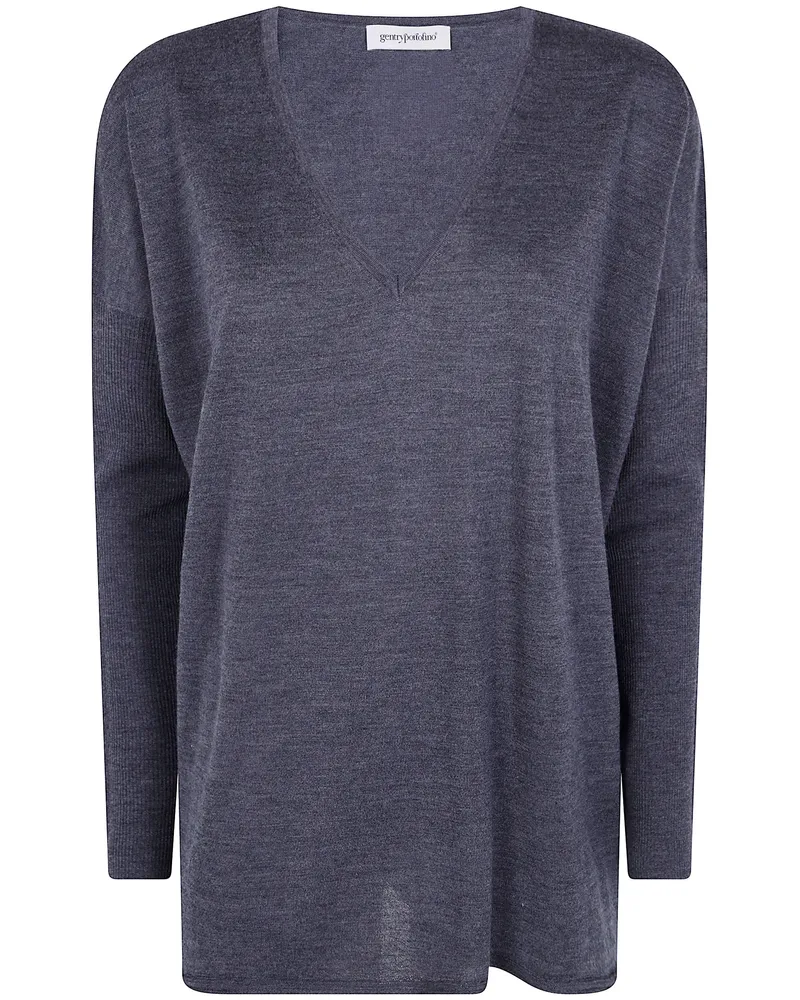 Gentryportofino Sweater Long Sleeve "D602wa G0018 Gray