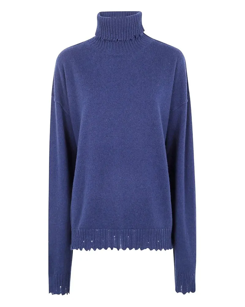 Uma Wang High Neck Top" Sweater Blue