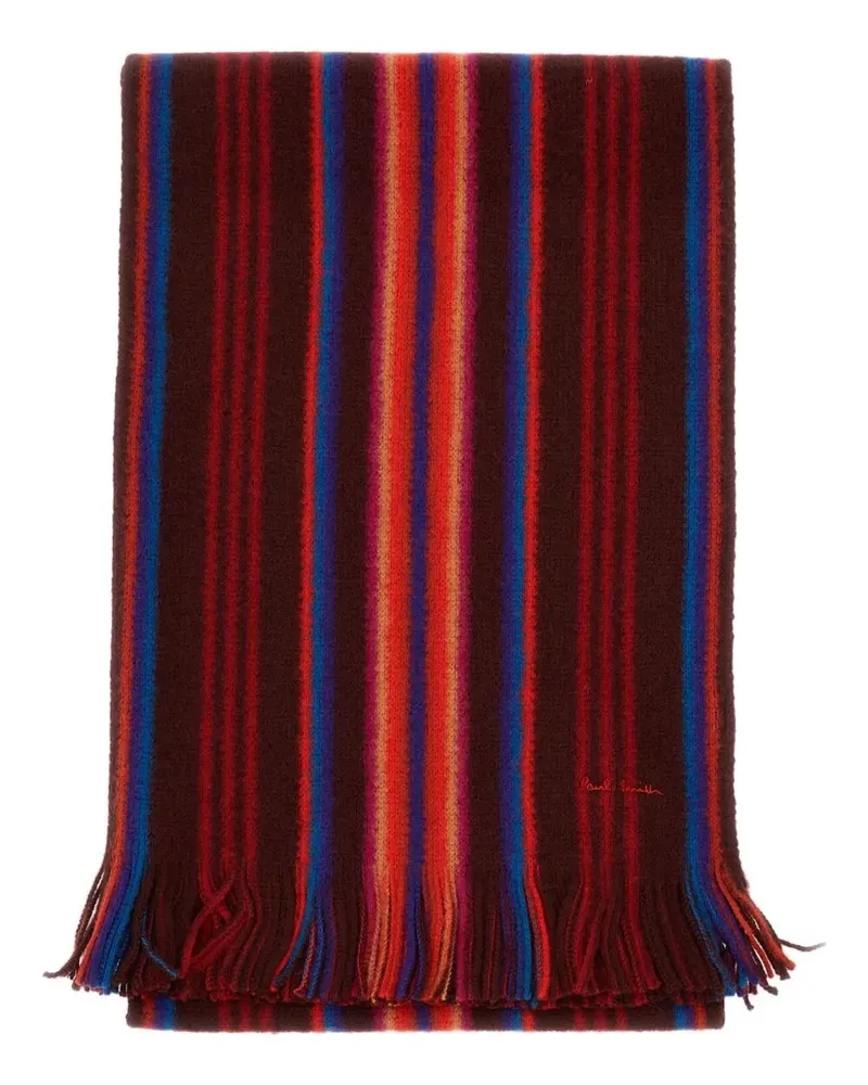 Paul Smith Men Scarf Db Side Strp Red