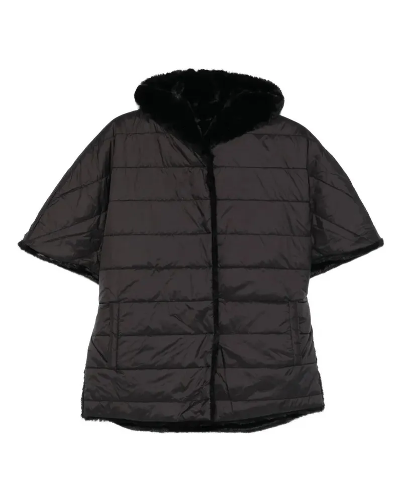 Blumarine Hooded Doubleface Cape Black