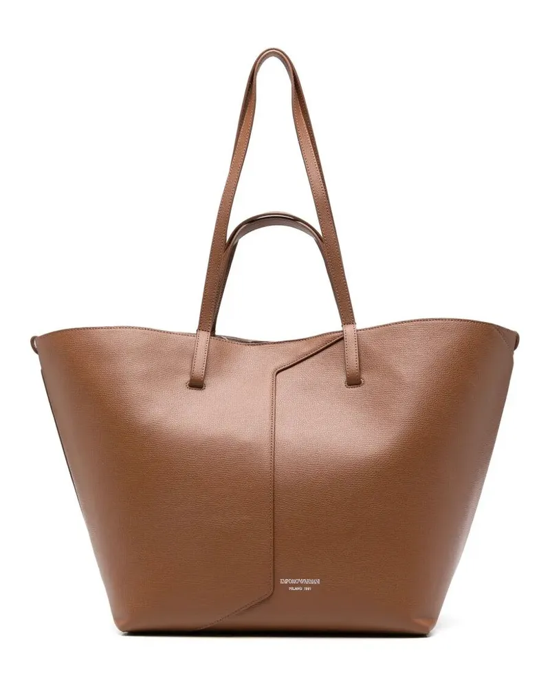 Emporio Armani Handbag Brown Leather Shopping Bag Brown