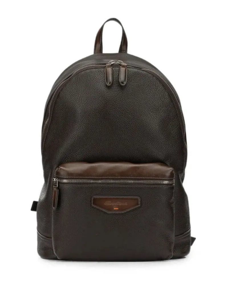 Santoni Backpack Leather "New Brown