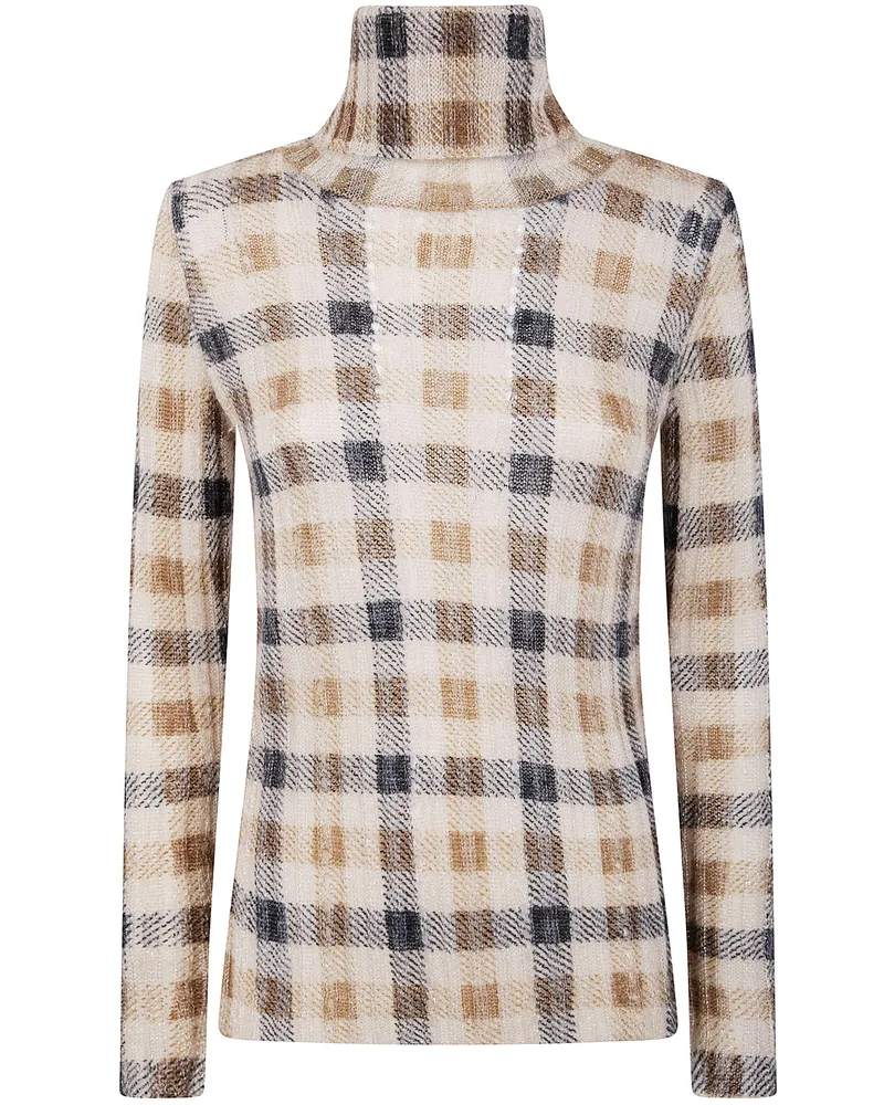 Twin-Set Turtle Neck Sweater Print Brown
