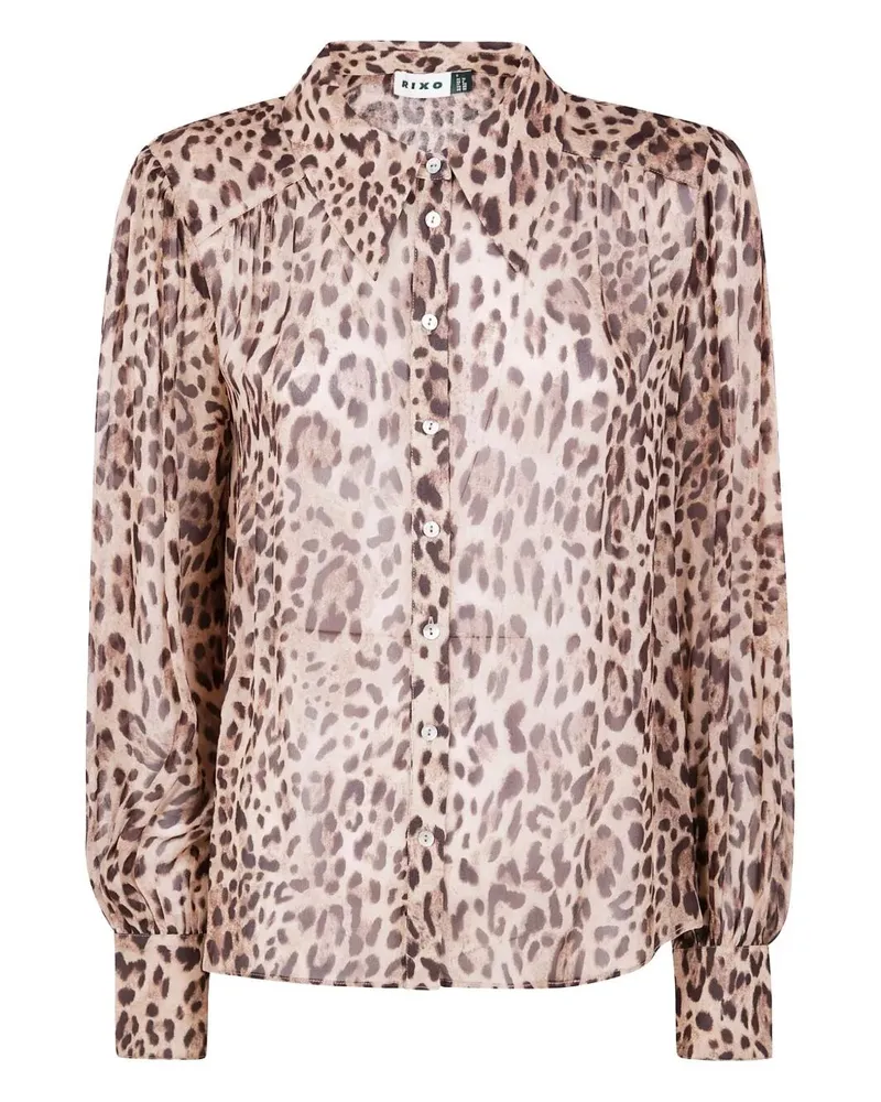 RIXO Blake" Top Mila Leopard Brown Brown