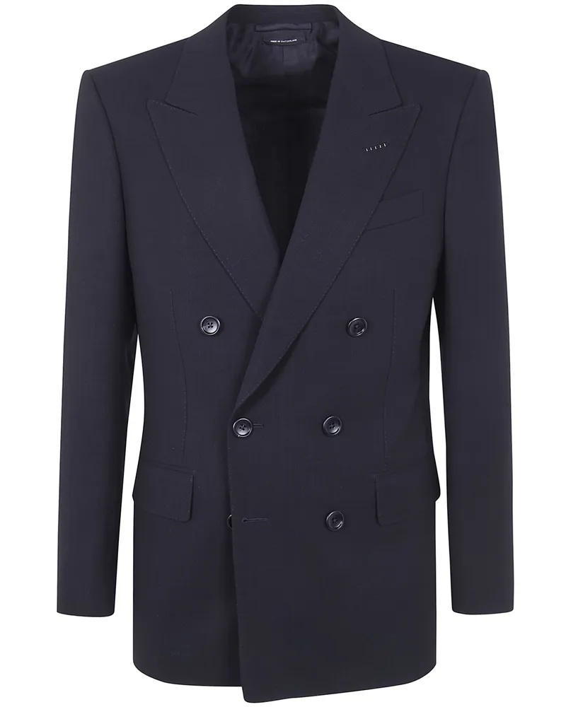 Tom Ford Multiplies Light Fresco Double Bleasted Jacket Black