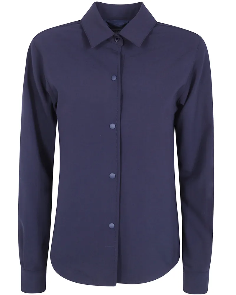 ASPESI Shirt Long Sleeve "Wool Blend Shirt Blue