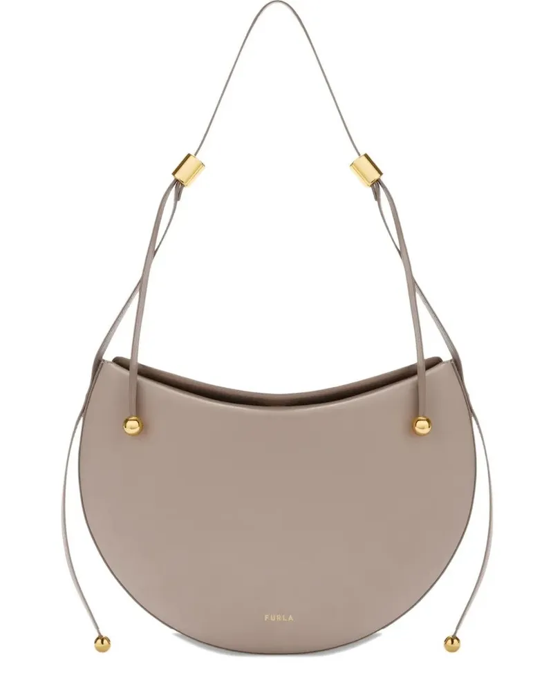 Furla Furla Moonstone" Calf Leather Medium Shoulder Bag Beige