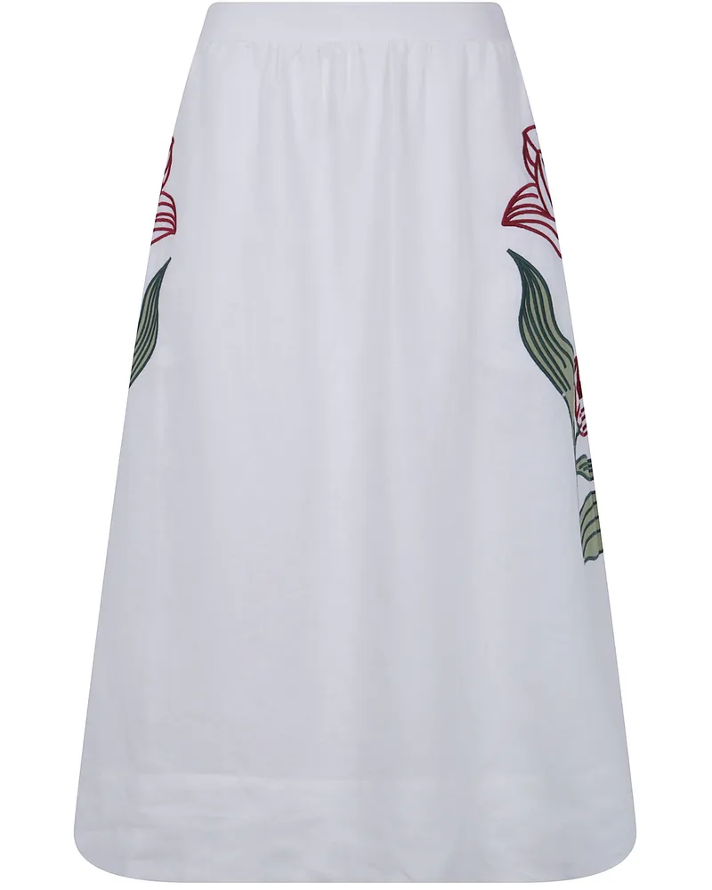 FARM Rio Skirt Midi "Flower White