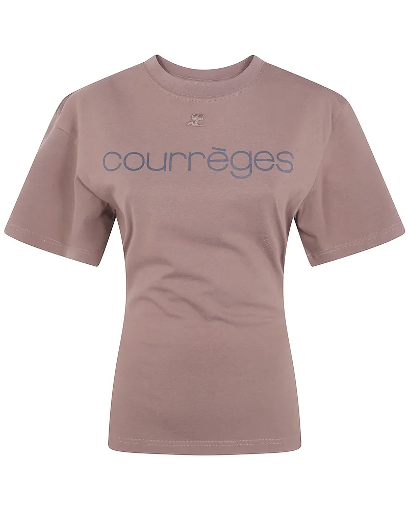 Courrèges T-Shirt Waisted "Logo Print Brown