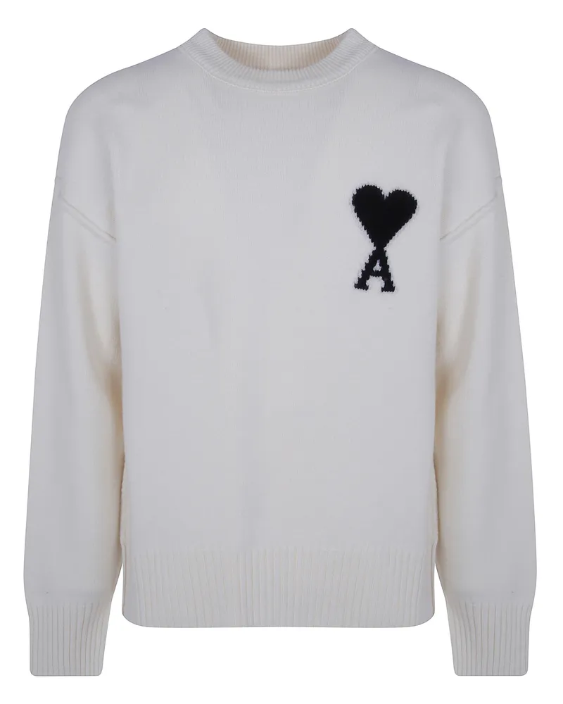 AMI Paris Sweater Crewneck "Quota Ami De Coeur White