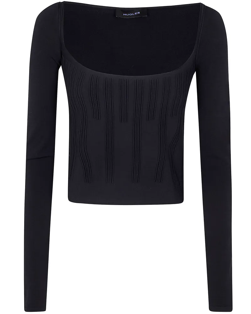 Thierry Mugler Madonna Neck Top By Mugler Black