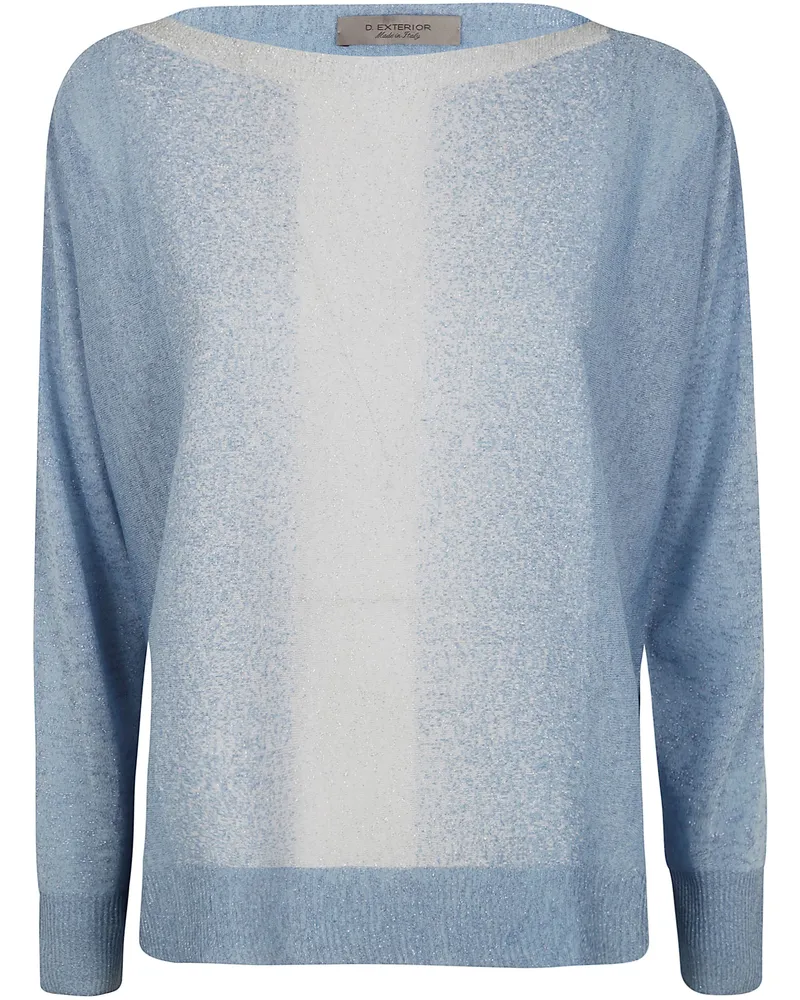 D.EXTERIOR D. EXTERIOR Funded Lux Long Sleeves Oversized T-Shirt Blue
