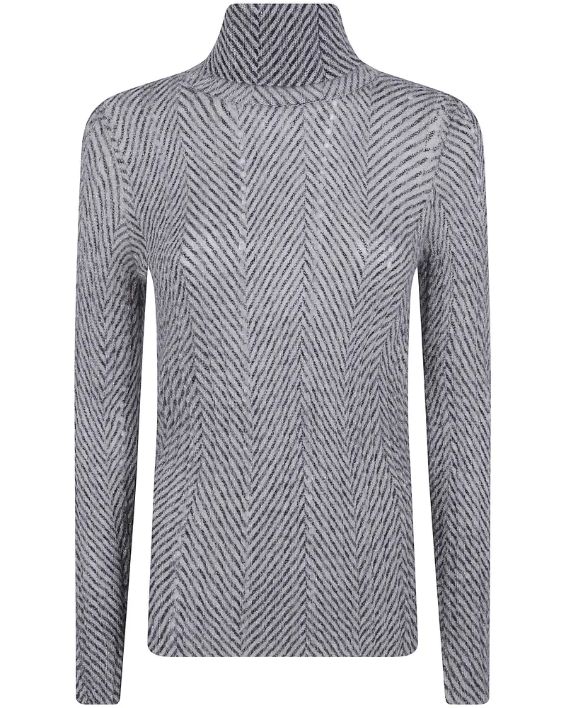 Twin-Set Turtleneck Sweater Geometric Black