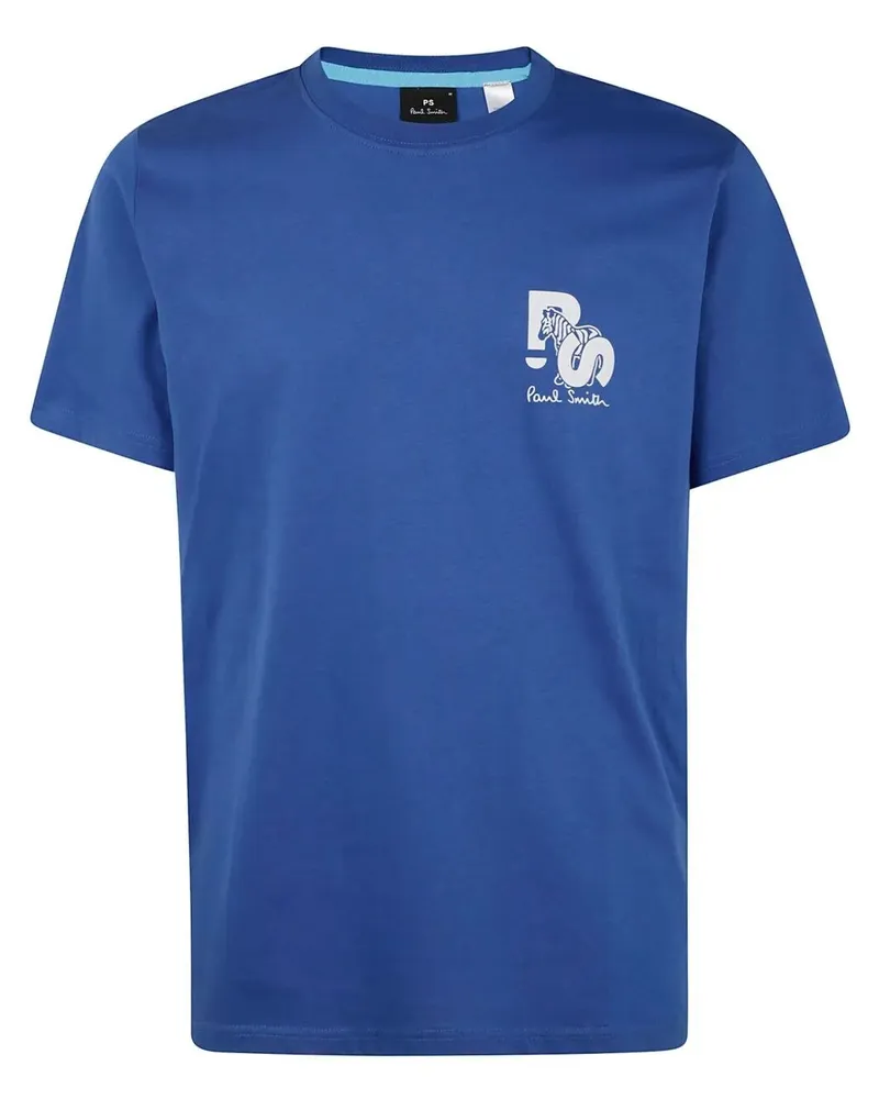 Paul Smith Mens Regular Fit Short Sleeves T-Shirt Ps Zebra Blue