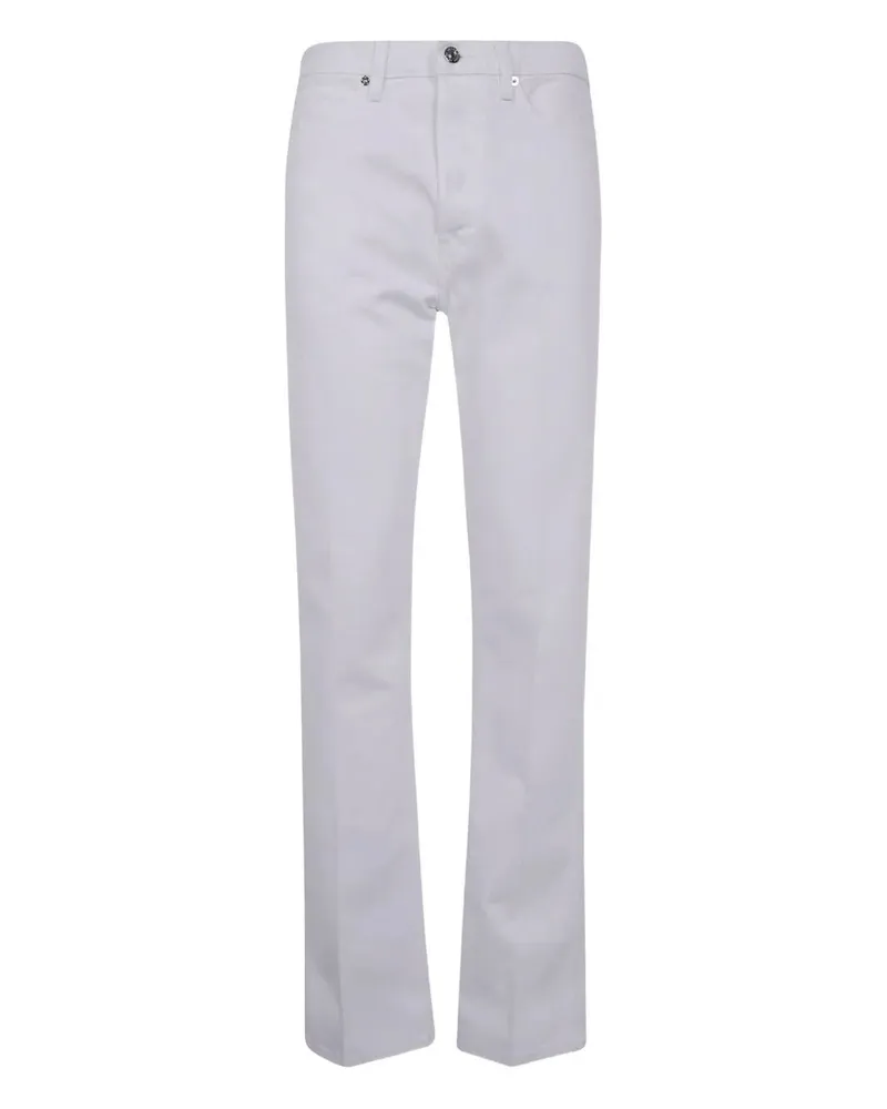 Frame Denim The Vertical" High Rise Straight Leg Jeans White
