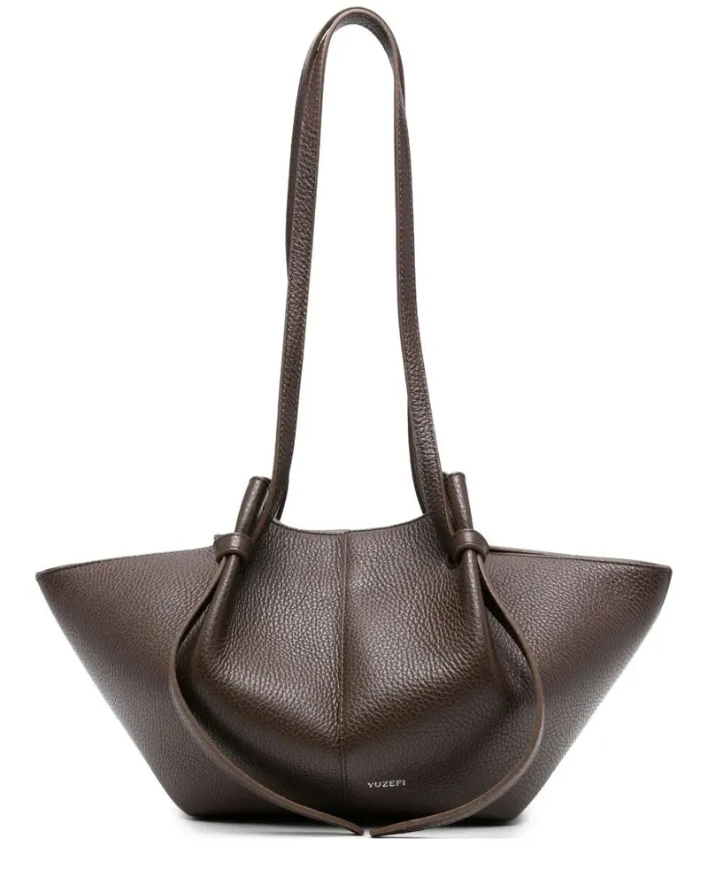 YUZEFI Borsa Tote In Pelle "Mochi Brown