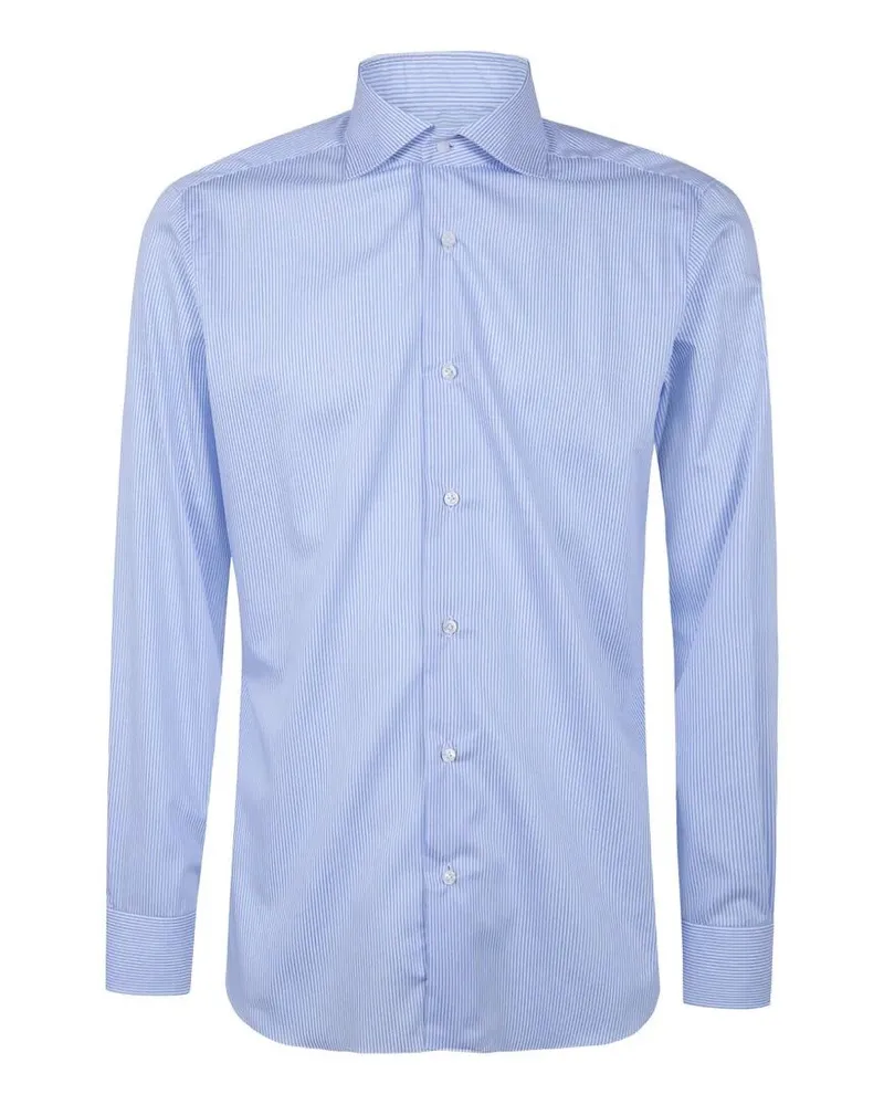 BARBA Classic Cotton Twill "Straight Bacchetta" Shirt White