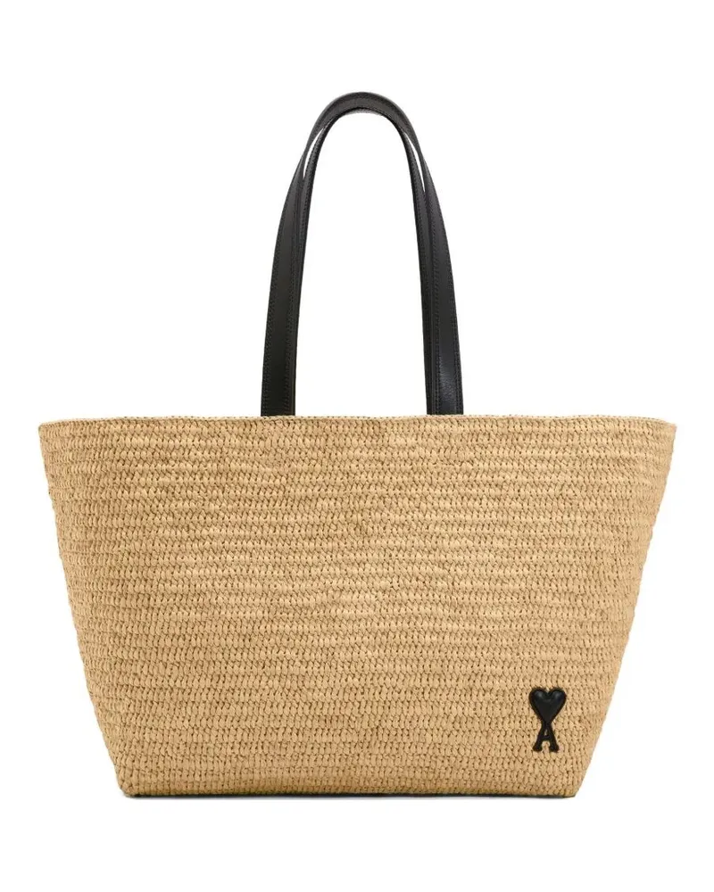 AMI Paris Ami De Coeur" Tote Bag Beige