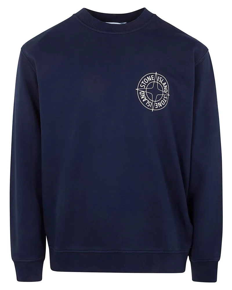 Stone Island Round Neck Sweatshirt Blue
