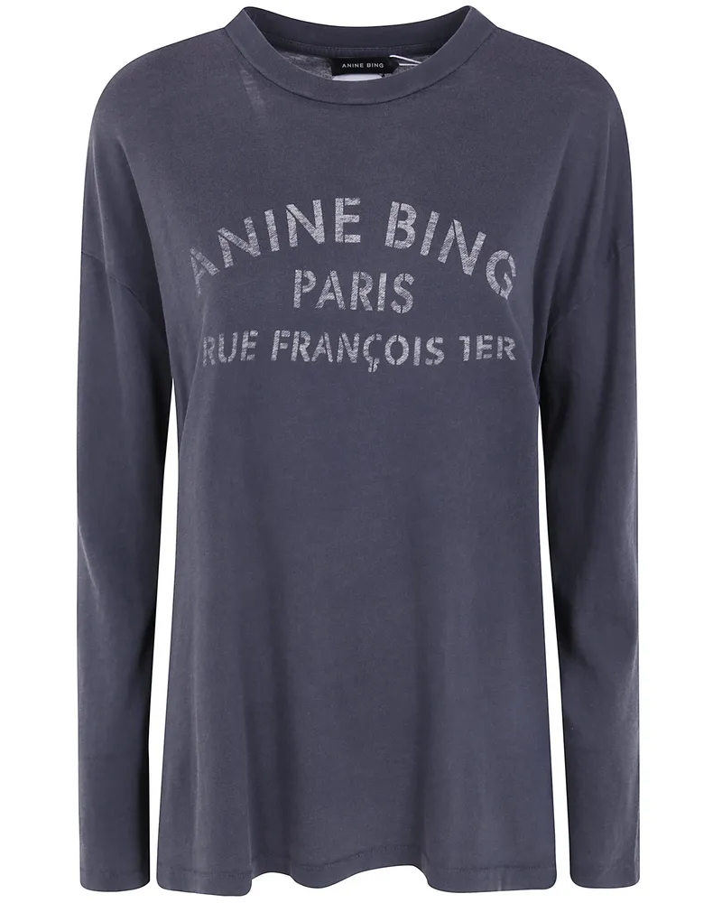Anine Bing T-Shirt Long Sleeve "Ivan Black