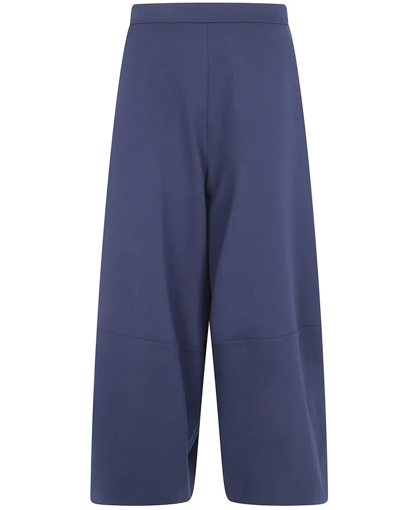 Pier Antonio Gaspari Pants Wide Leg "Milano Knit Trousers Blue