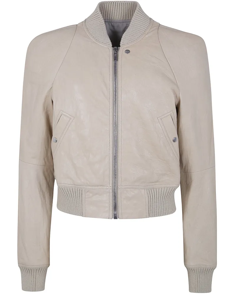 Rick Owens Temple Flight" Leather Jacket Beige