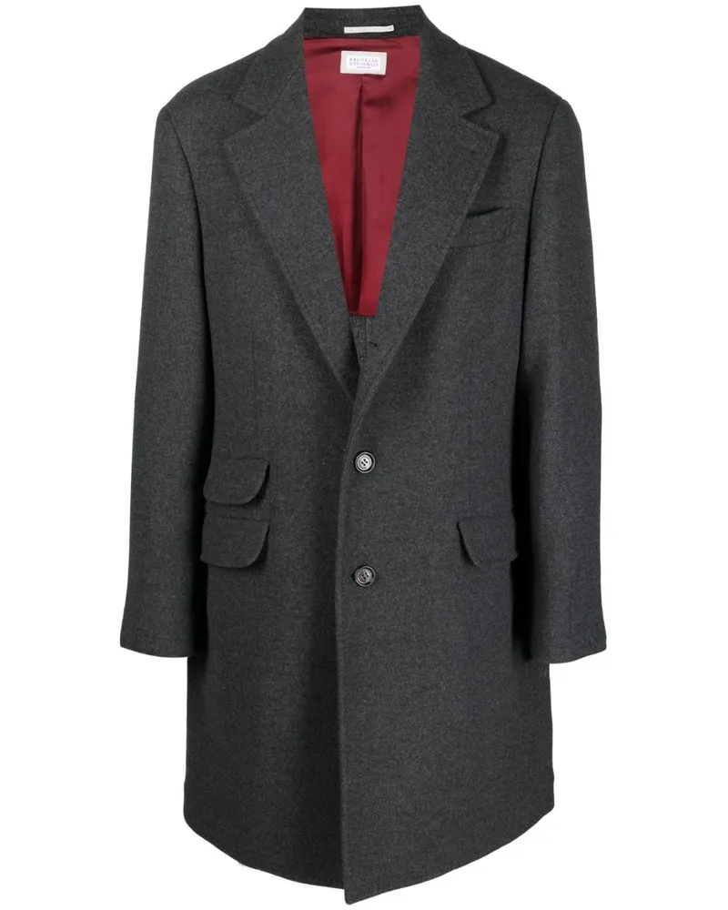 Brunello Cucinelli SINGLE BREASTED COAT Gray