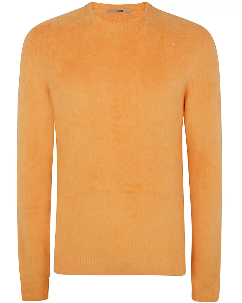 Nuur Long Sleeves Pressed Gauze Round Neck Sweater Yellow